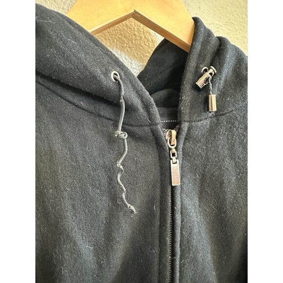 Giacca Women’s Hooded Black Wool Blend‎ Zip-Up Coat 1X Warm Stylish Jacket - Picture 8 of 8